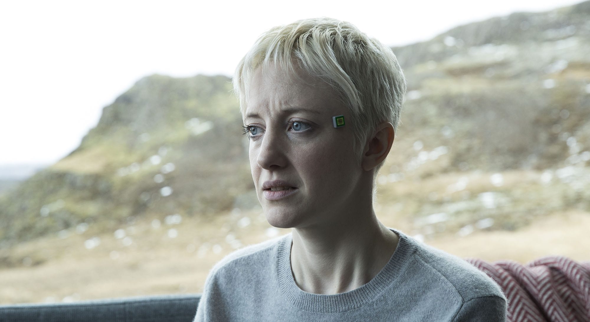 An unnerving story, 'Black Mirror' S4E1 “Crocodile” puts Andrea Riseborough at the center of a tale that weaves through time and memory.