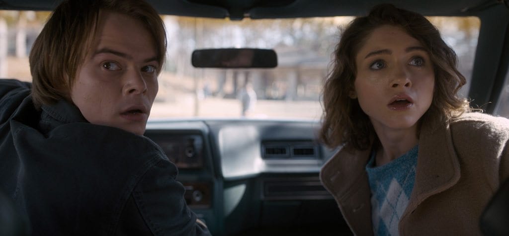 Charlie Heaton and Natalia Dyer in 'Stranger Things'