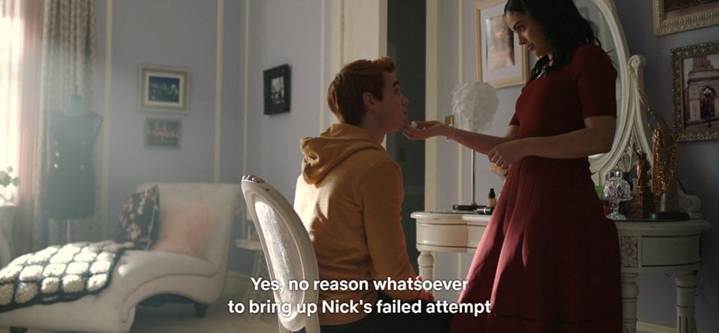 KJ Apa and Camila Mendes in 'Riverdale' S2E20