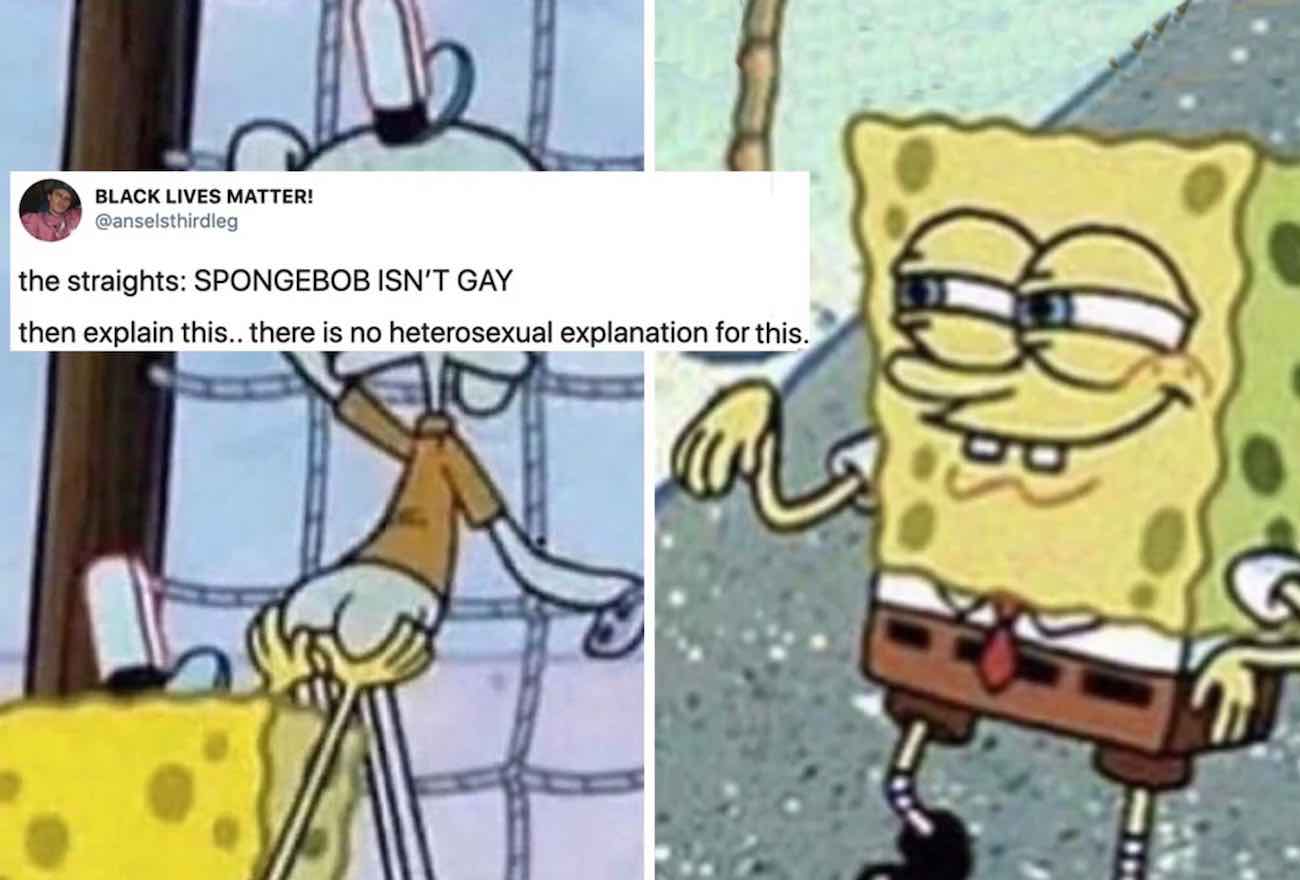 patrick and spongebob gay meme