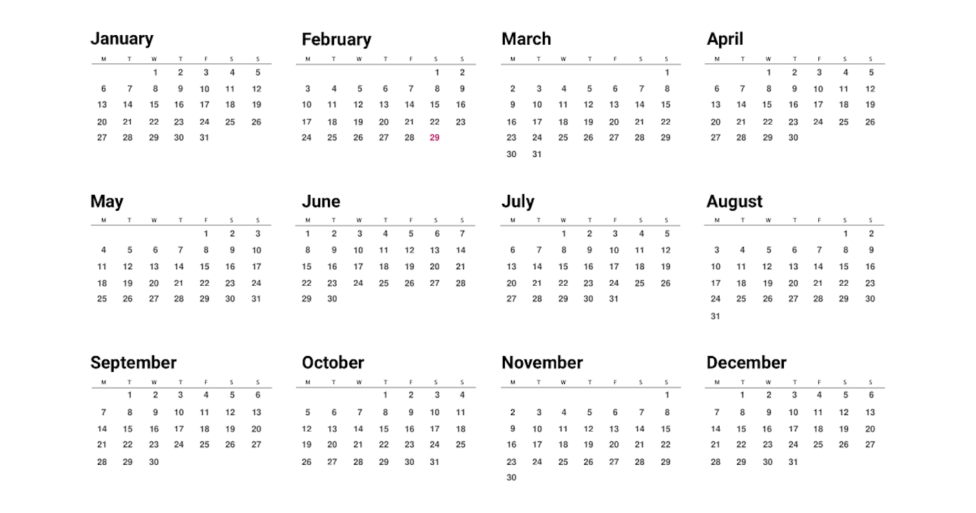9 месяц календаря