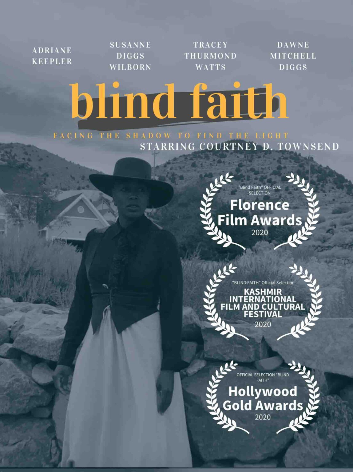 The new short film 'Blind Faith' starring Courtney Townsend is a Western that tells the story of the wives of cowboys.