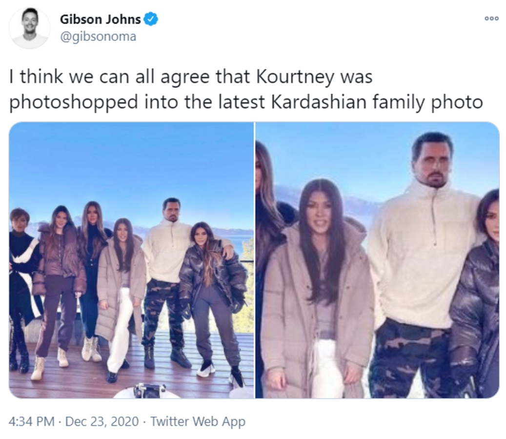 Kourtney Kardashian is in hot water after critics claims she was photoshopped into a recent Instagram post. Discover the truth behind the photo.