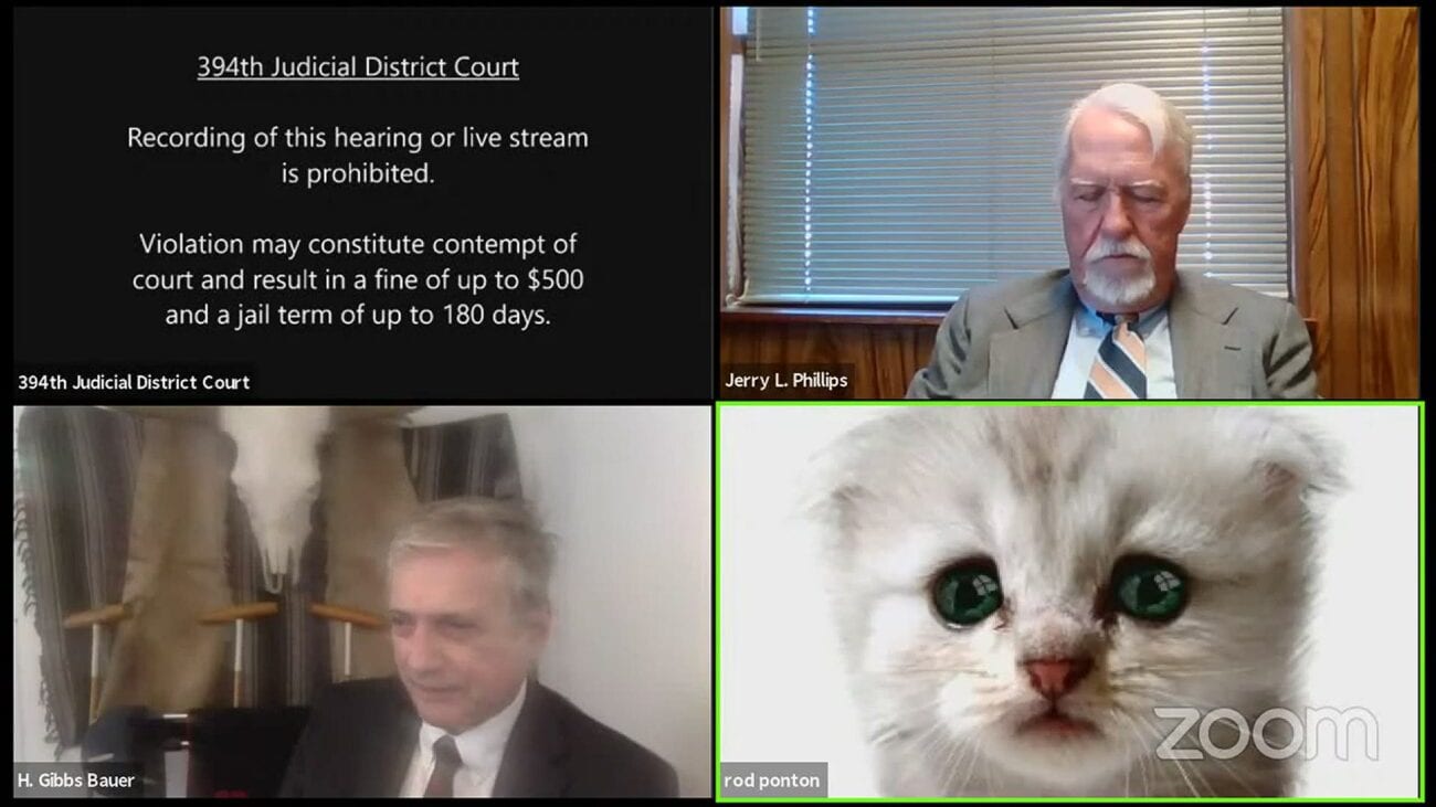 A funny cat pics Zoom filter sends this Texas courtroom trying to fix the issue. We dare you to try to keep as straight of a face as these legal pros.