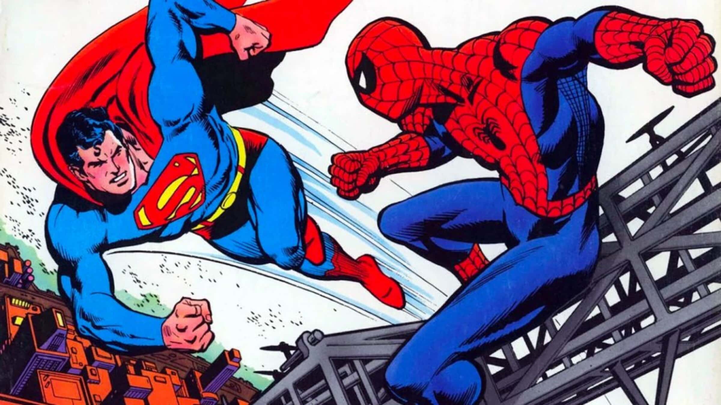 Супермен против человека паука пародия. Супермен против человека паука. Супермен и человек паук. 1976 Человек паук и Супермен. Бэтмен против человека паука.
