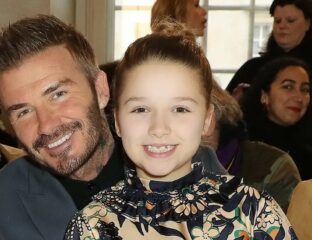 Harper and Her Dad, David Beckham at a fashion show