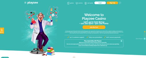 The Playzee homepage.