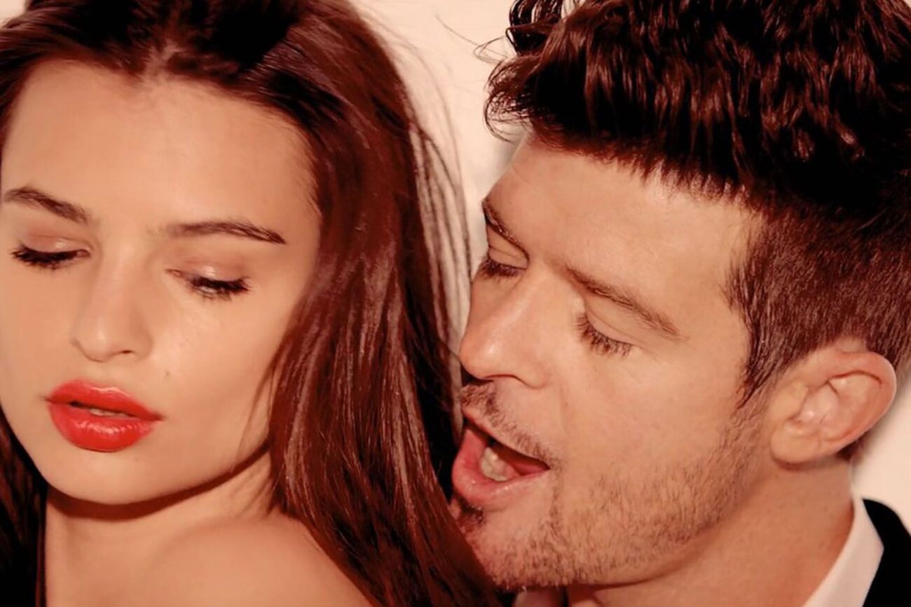 Supermodel Emily Ratajkowski revealed that Robin Thicke sexually harassed her in 2013. Read how he groped the model while she was topless for a music video.