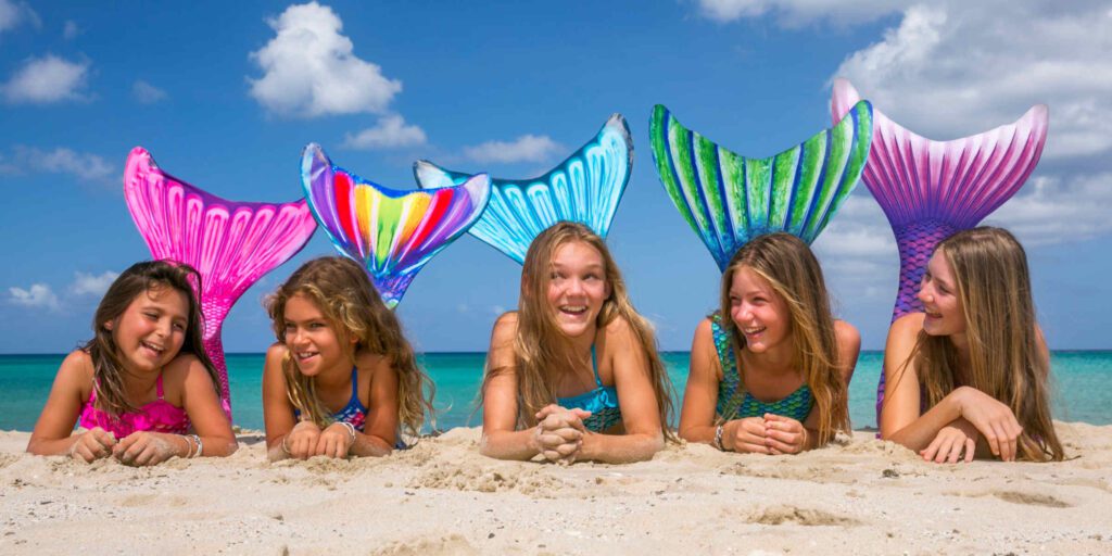 Ready to bring your underwater fantasy to the surface? Dive into the latest fashion for you and your little ones with mini mermaid tails!