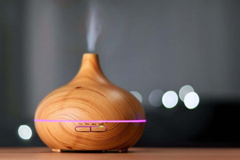 Add InnoGear's Essential Oil Diffuser with multi-color light to
