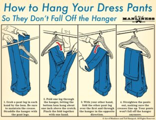 So, what's the best way to hang dress pants? The answer is simple: tie them down with a belt! 