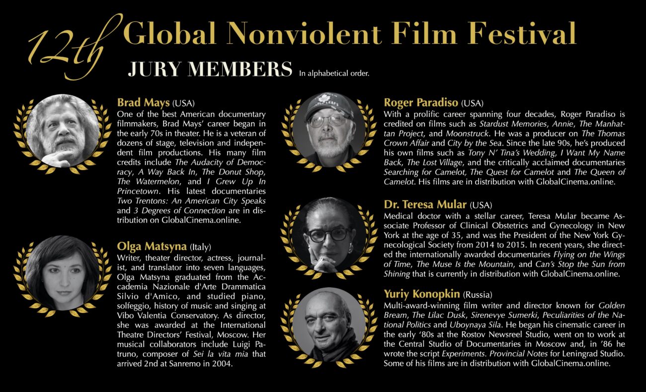 Film personalities convened as members of the Jury for the Global Nonviolent Film Festival 2023. Here's everything you need to know.