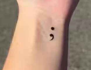 A Wolf semicolon tattoo represents one’s choice to move forward through the story of their life, rather than succumbing to struggles.